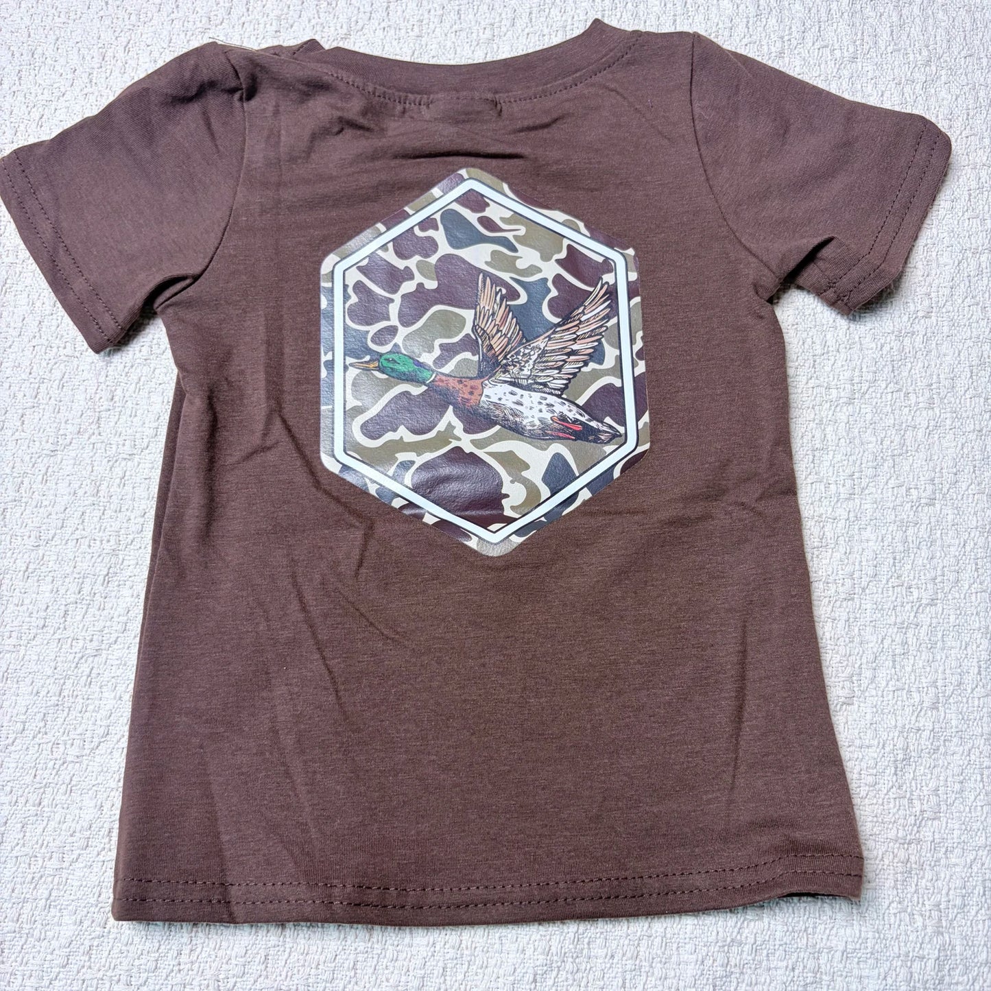 Baby Boys Short Sleeve Tee Shirt Western Hunting Theme with Dog Deer Ducks Design Sibling Matching Tops for Kids