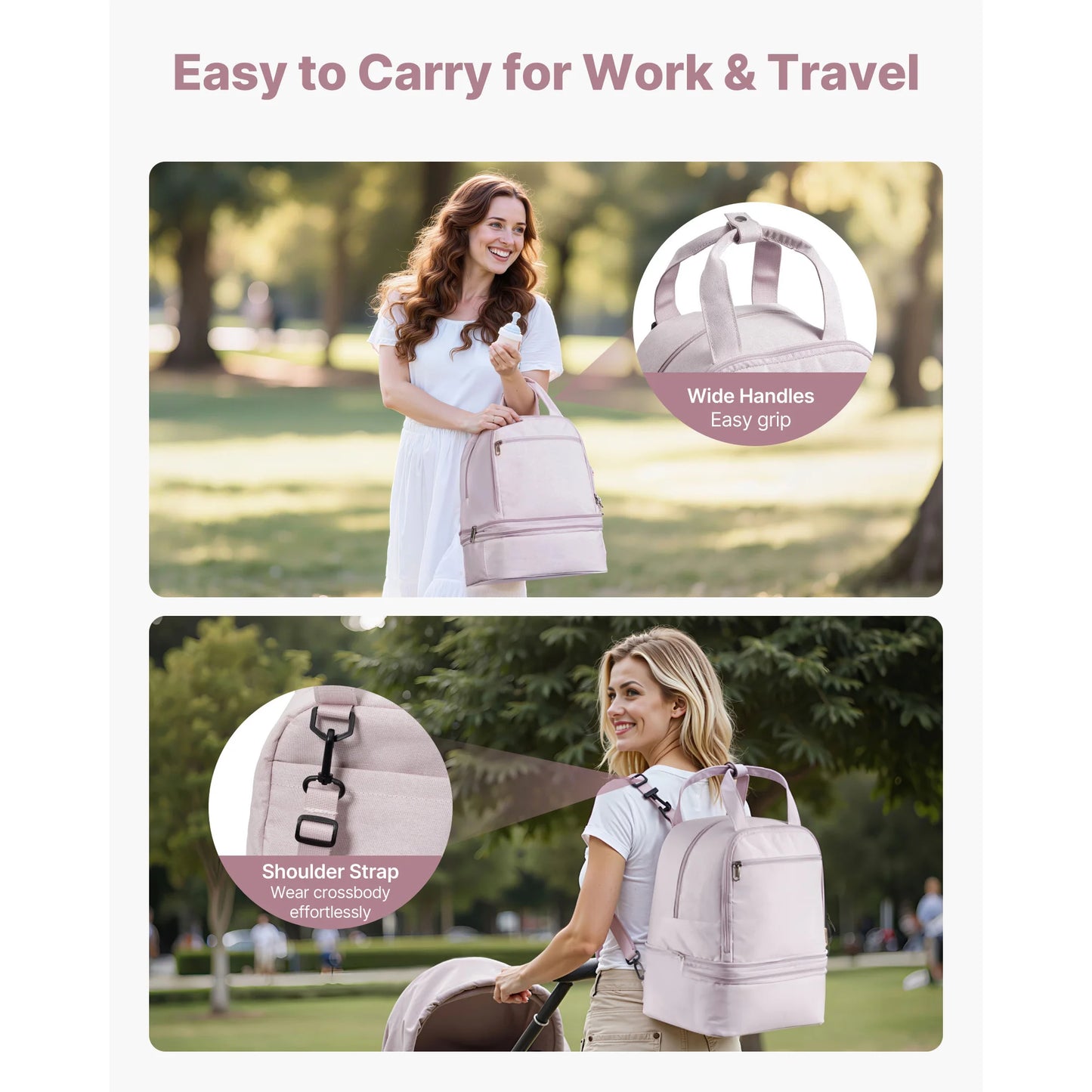SucceBuy Breast Pump Backpack Portable Breast Feeding Carrying Case Fits S1/S2 Pumping Accessories for Work Travel & Family Use