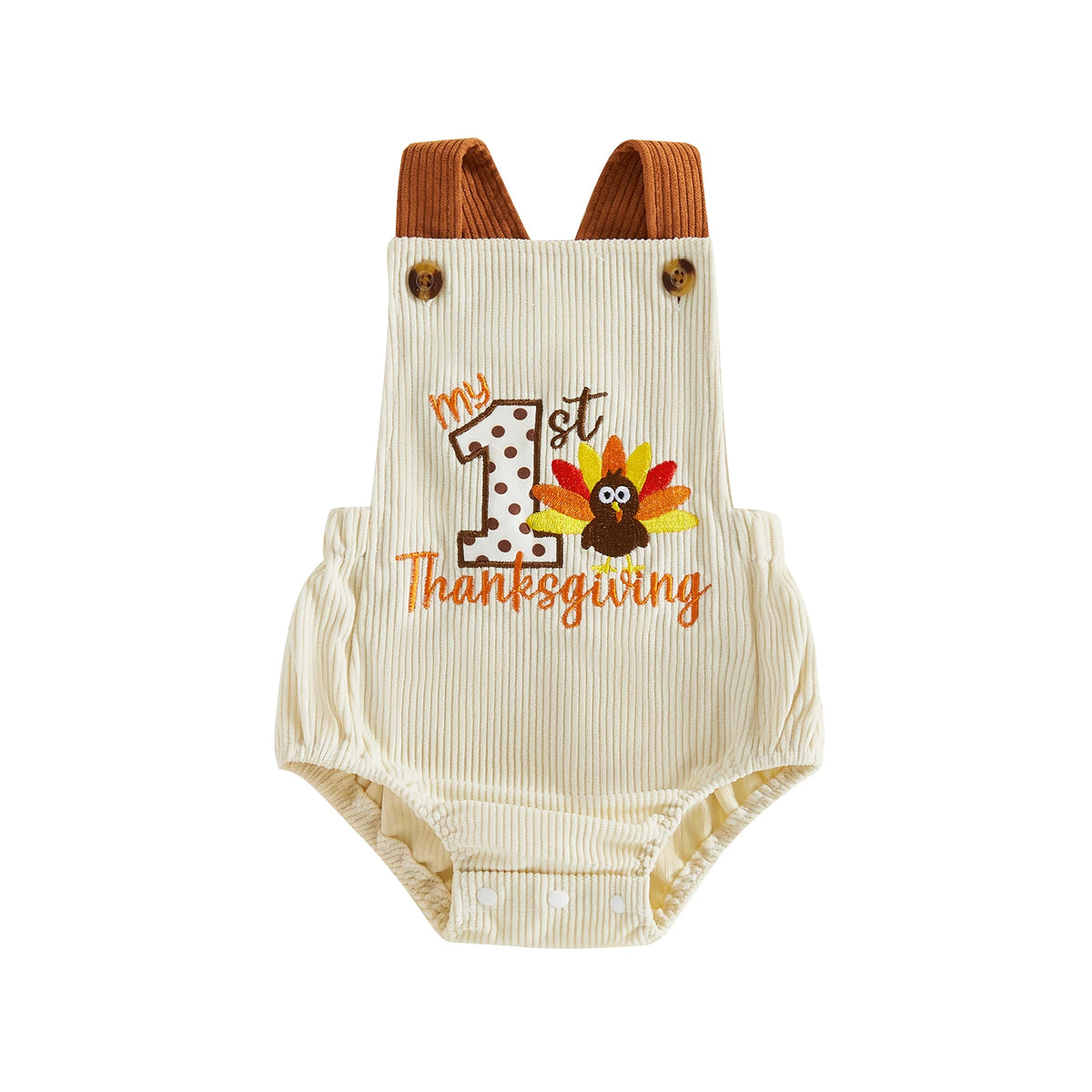 Baby Thanksgiving Romper Sleeveless Bodysuit Thanksgiving-Romper Turkey Overalls Turkey Overalls Premium