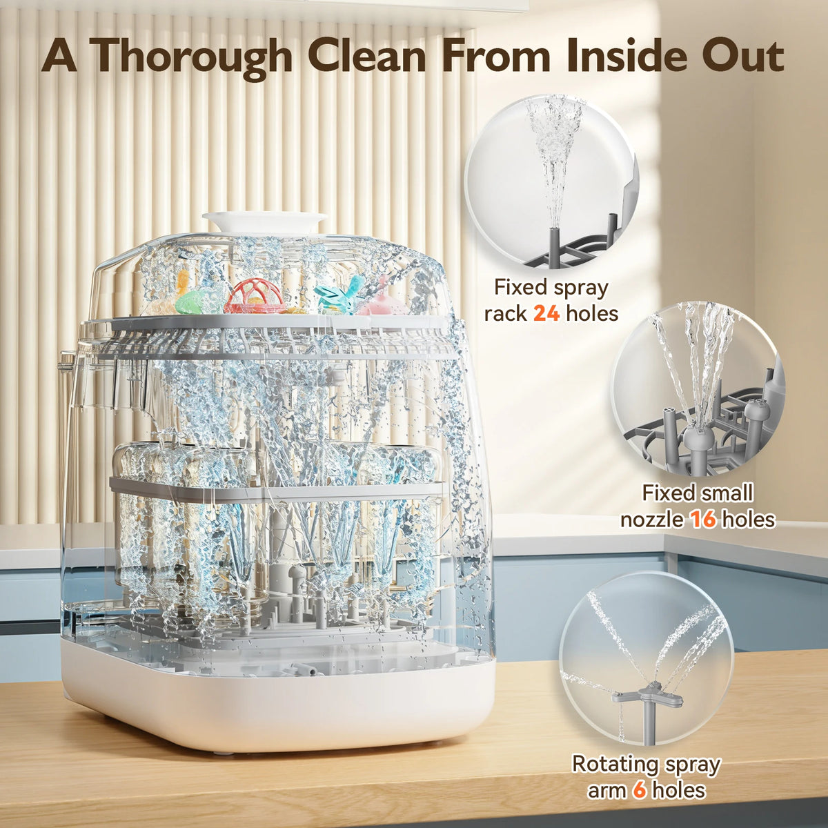 Baby Bottle Care Machine Multi-functional Baby Bottle Washer Sterilizer and Dryer for All Baby Items Bottles&Breast Pump Accessories
