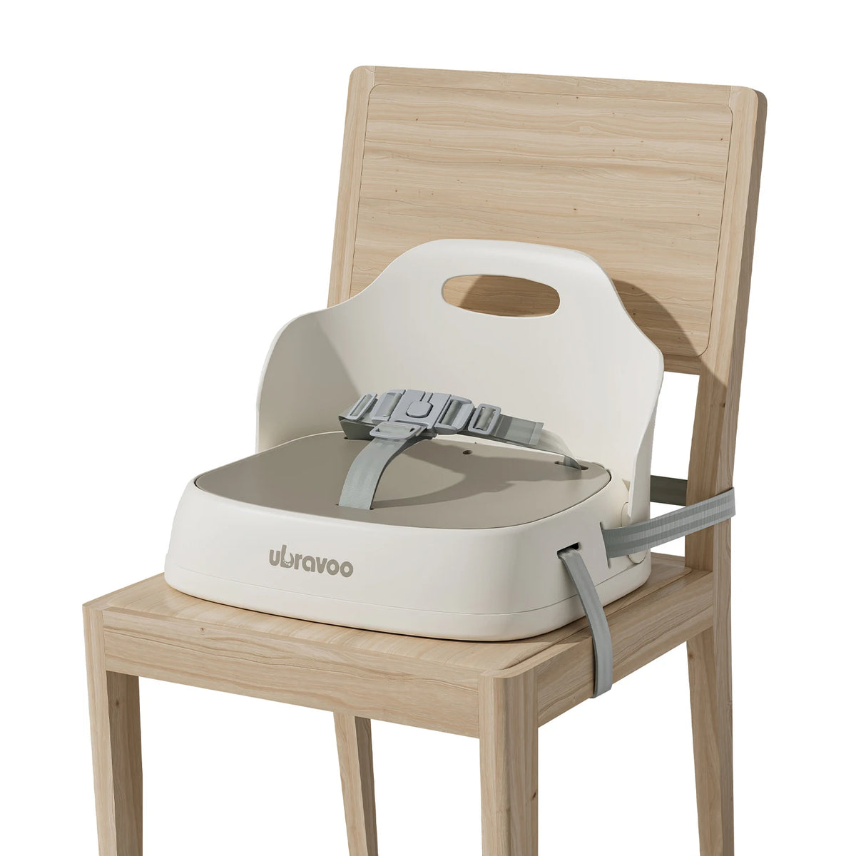 UBRAVOO Portable Kids Booster Dining Chair with 3-Point Safety Harness, 2 Fixing Straps, Washable PP Toddler Feeding Seat for Home Travel