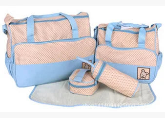 Mom Bag Five-piece One-shoulder Large Capacity Bag Mom Baby Multi-function Waterproof Outdoor Travel Diaper Bags For Baby Care