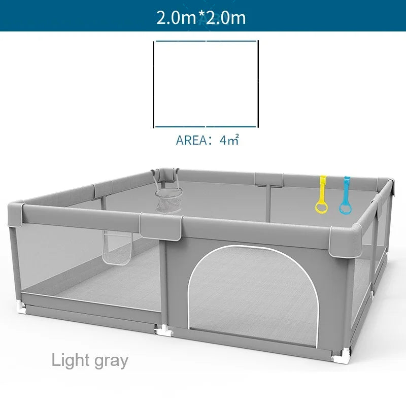 IMBABY Grey Corral for Baby with Protective Angle Baby Playground Quality Baby Crawling Fence Game Playpen for Children Playpen