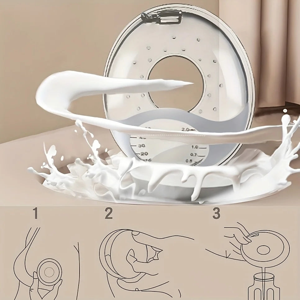 2pcs/pack Silicone Breast Milk Collector with Stand & Scale,Soft Breast Shell,Reusable Nursing Pad Nursing Cup,Portable Travel Milk Saver for Breastfeeding 2oz/60ml