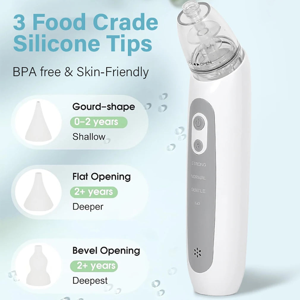 Baby Electric Nasal Aspirator with 3 Suction Modes USB Charing Newborn Aspirator Air Flow Suck Out Prevent Nasal Congestion