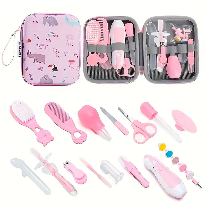 14pcs Healthcare Kit with Portable Case- Comprehensive Health & Grooming Set with Ear Spoon, Nail Clippers, Comb, Brushes & More, Perfect for Shower & Holiday Gifts, Accessories, Ideal for Daily Personal Care