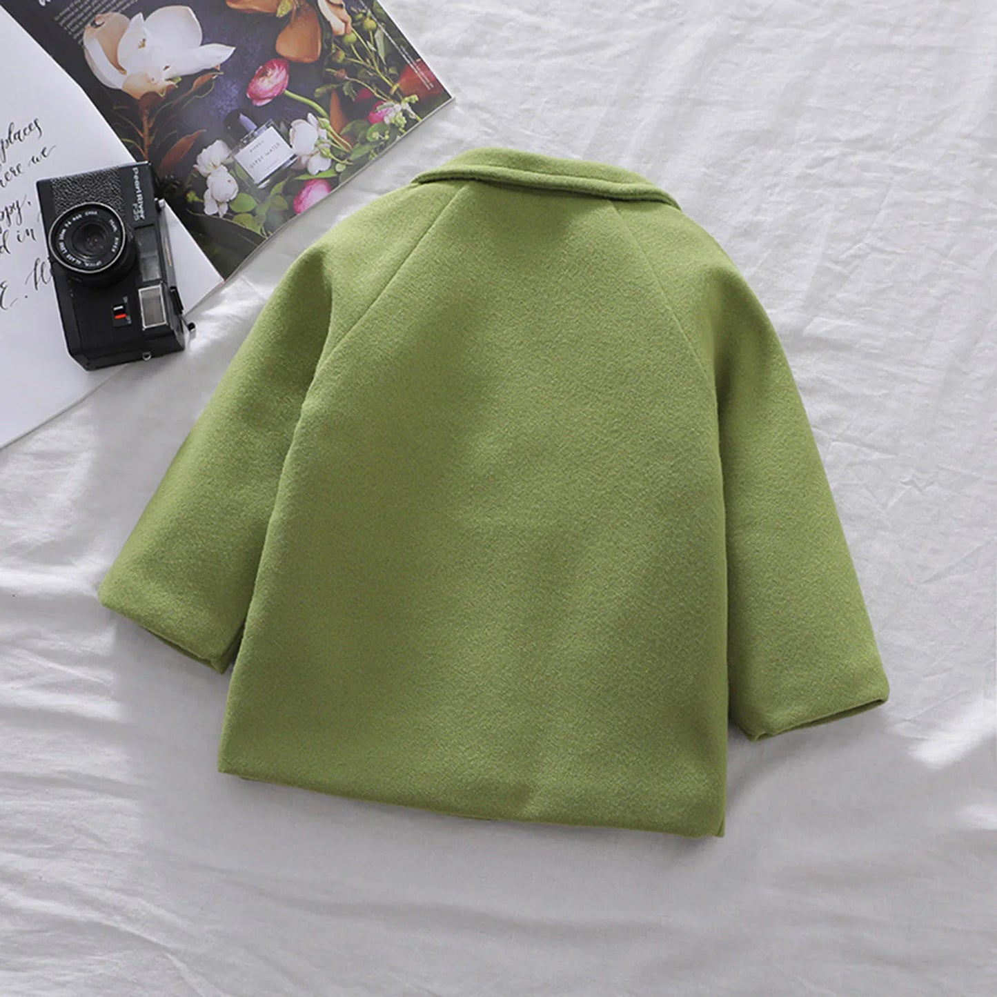 Kids Boys Coats Toddler Kids Baby Girls Boys Plaid Solid Coat Elegant Notched Double Breasted Jacket Boys Plaid Flannel Coat