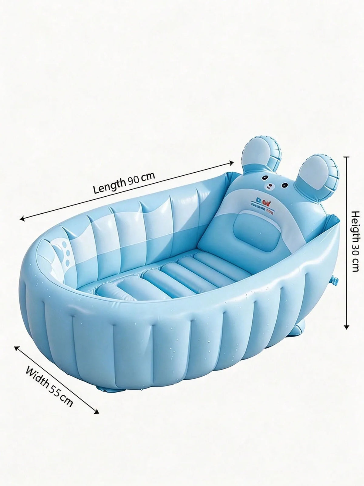 Foldable Inflatable Baby Bathtub, Non Slip Blow Up Baby Bath Basin & Toddler Play Pool, Portable Travel Essential For Kids Aged 6-48 Months