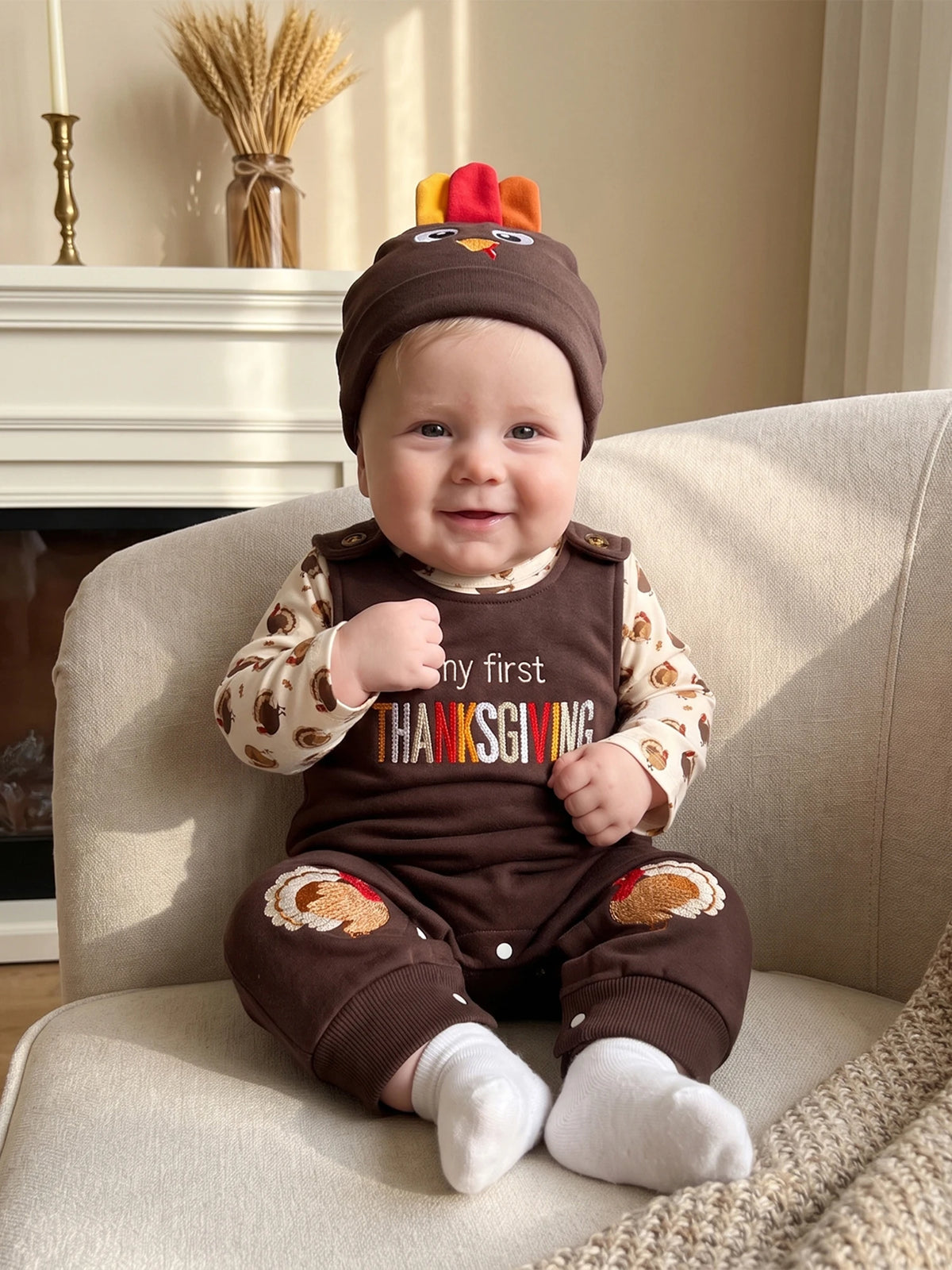 Romper Overall Pants Turkey Romper Overall Overall Baby Boy Thanksgiving Overall Pants Hat Boy Sleeve Romper Overall Romper