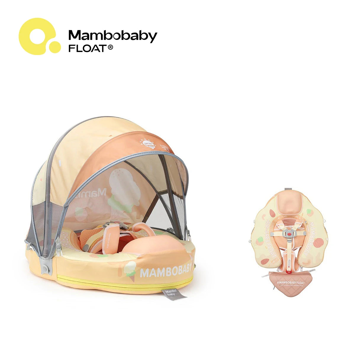 Mambobaby Float Safe Solid Core Safe Harness Technology ST:  Sea 3-24 Month B503-95-W-Z Air-Free Chest Float with Sunshade Canopy  Baby Swim Ring Toddler Pool Float Infant Water Ring Infant Swimming Float 1Years Boy Girl