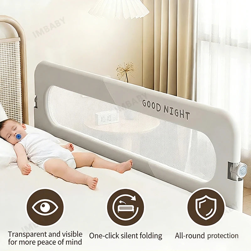 IMBABY Bed Guardrail Fully Folded Baby Safety Bed Barrier Preventing Falls Bed Safety Rails Bedroom Baby Sleeping Safety Fence