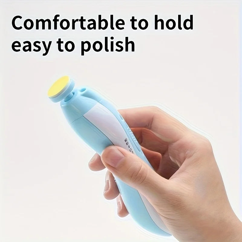 7-in-1 Baby Electrical Nail Trimmer with Portable Case, Safe Nail Clipper Set with 5 Extra Grinding Heads and LED Light, Newborn Nail Polishing Tool Set, Grooming Kit, Suitable for Adults Also-Put in 2-AA Batteries Before Use