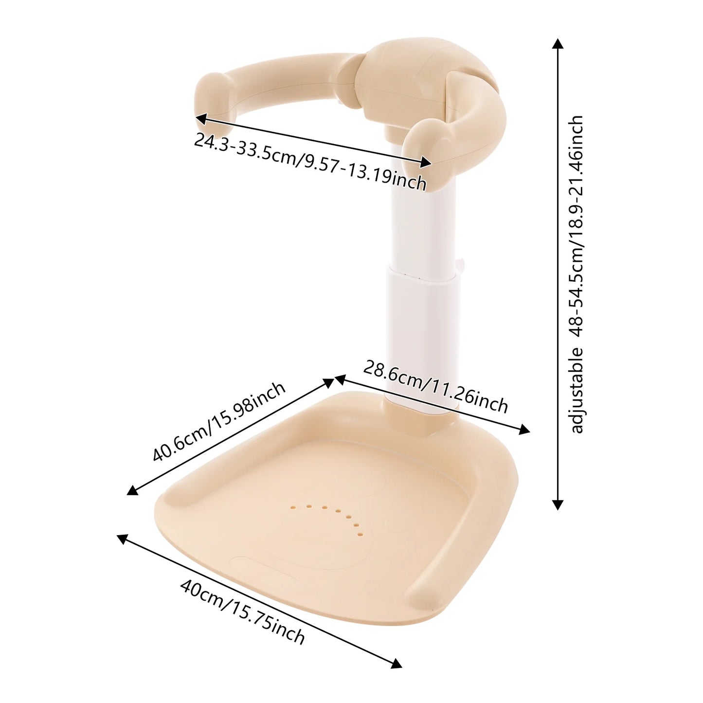 Baby Bathing Stand, Baby Bath Tub, Toddler Bath Seat, Adjustable Shower Tower with Anti-Pinch Design, Non-Slip Base, Shower Head Holder, Ergonomic Support for Infant 6-36 Months