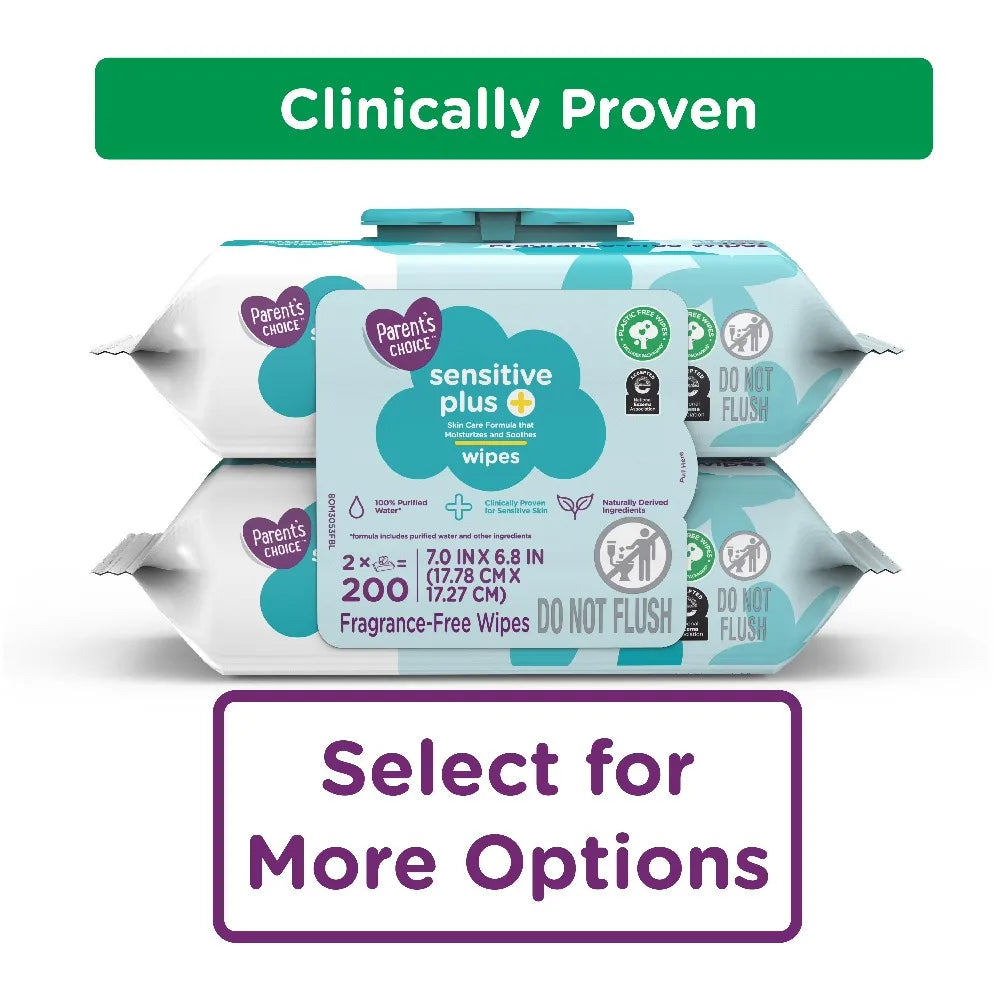 Hypoallergenic Soft Thick Baby Wipes 200 Count Gentle for Sensitive Skin Unscented Bulk Pop Top Pack for Newborns Infants Travel Diaper Changing