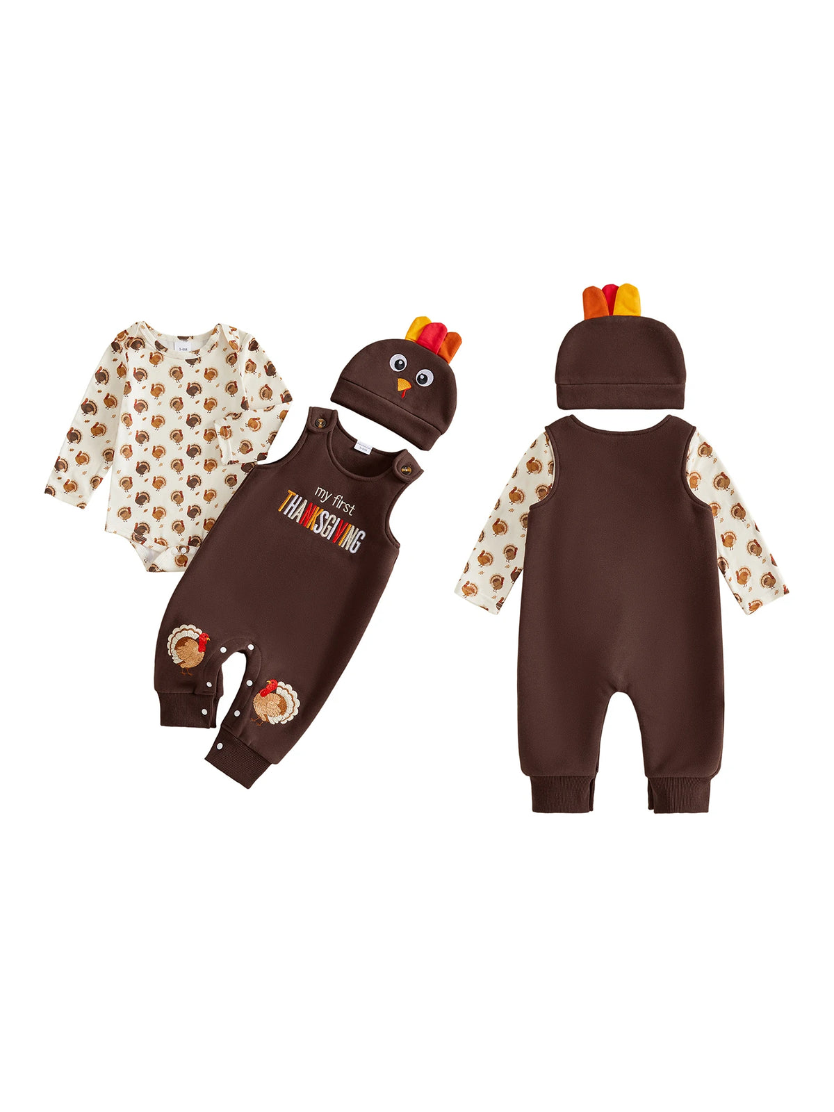Romper Overall Pants Turkey Romper Overall Overall Baby Boy Thanksgiving Overall Pants Hat Boy Sleeve Romper Overall Romper