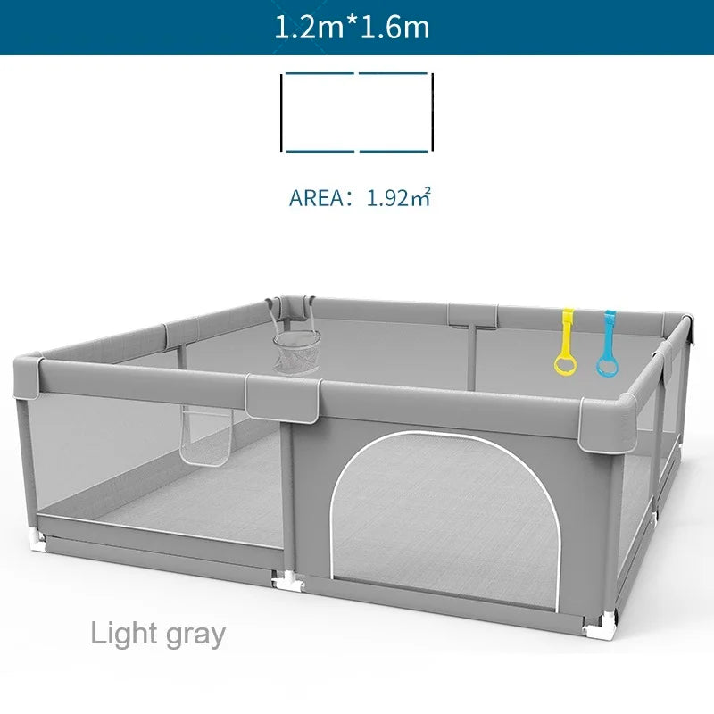 IMBABY Grey Corral for Baby with Protective Angle Baby Playground Quality Baby Crawling Fence Game Playpen for Children Playpen