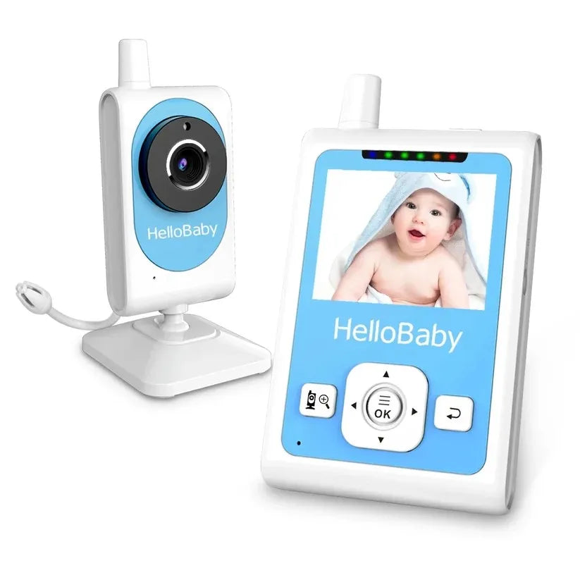 HelloBaby  Video Baby Monitor with Camera and Audio Infrared Night Vision, Two-Way Audio ,Lullaby,Sound Activated Screen