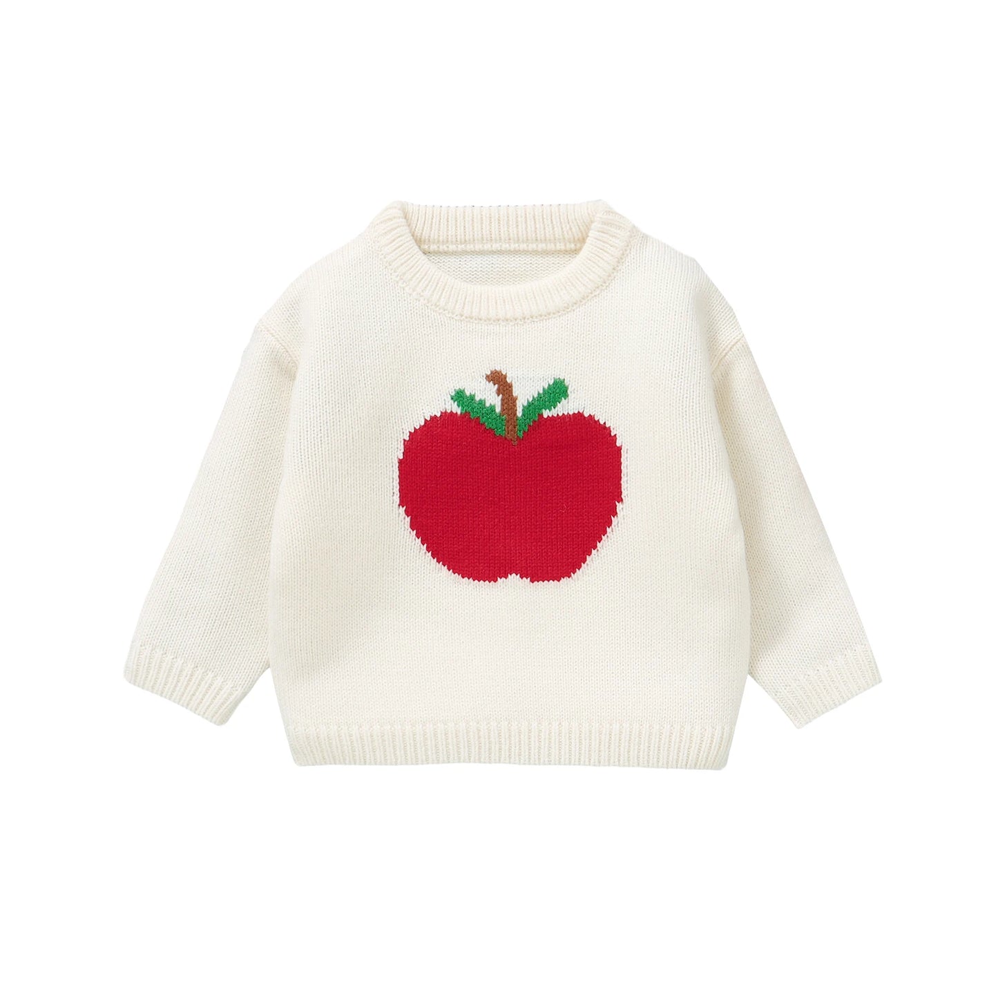 Infant Knitted Pullover Sweater Christmas Reindeer Snowman Embroidery Round Neck Warm Jumper Top for Baby Boy Girl