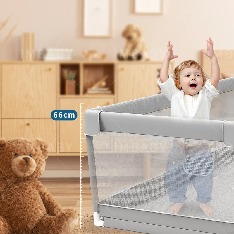 IMBABY Grey Corral for Baby with Protective Angle Baby Playground Quality Baby Crawling Fence Game Playpen for Children Playpen