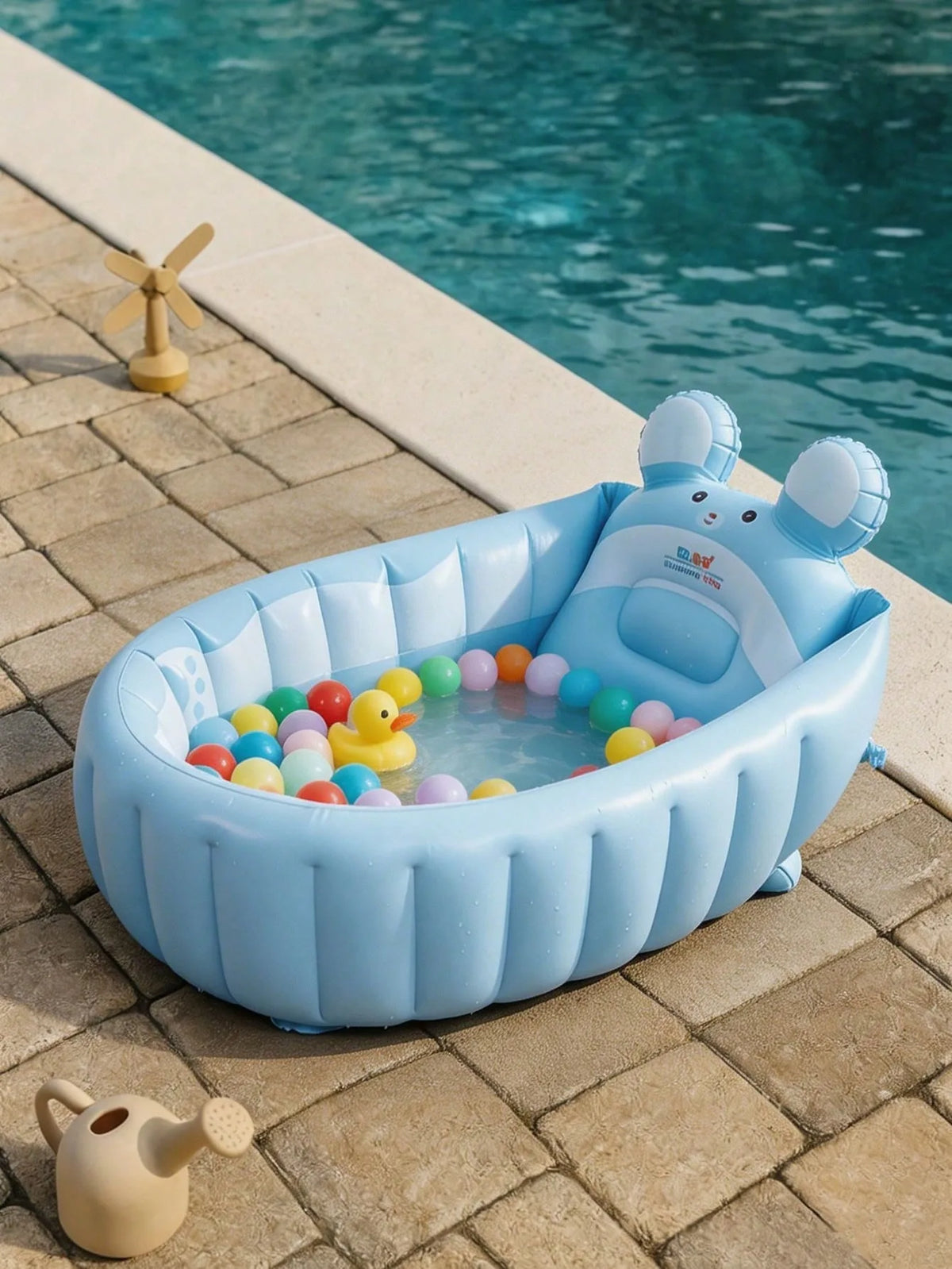 Foldable Inflatable Baby Bathtub, Non Slip Blow Up Baby Bath Basin & Toddler Play Pool, Portable Travel Essential For Kids Aged 6-48 Months