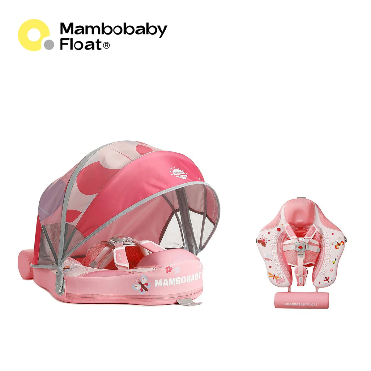 Mambobaby Float Cool Shade, No Sunburn Comfort Skin-friendly Design ST:  New York 3-24 Month B503-143-W-Z Air-Free Chest Float with Sunshade Canopy  Baby Swimming Ring Toddler Pool Float Infant Swim Circle Infant Fiber Ring 1