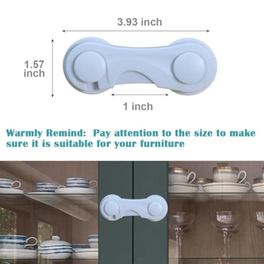 Child Proof Cabinet Locks for Baby Safety, 10 Pcs Baby Proofing Cabinet Locks with Adhesive for Drawer Cupboards Fridge Closet