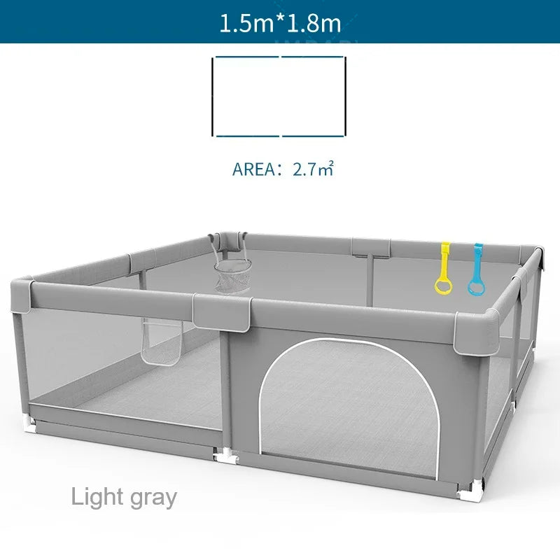 IMBABY Grey Corral for Baby with Protective Angle Baby Playground Quality Baby Crawling Fence Game Playpen for Children Playpen