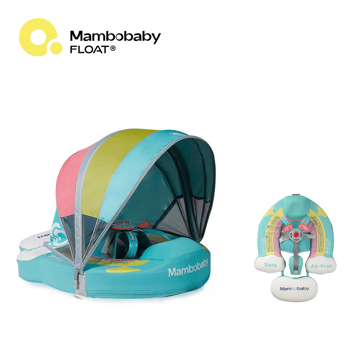 Mambobaby Float Safe Solid Core Safe Harness Technology ST:  Sea 3-24 Month B503-95-W-Z Air-Free Chest Float with Sunshade Canopy  Baby Swim Ring Toddler Pool Float Infant Water Ring Infant Swimming Float 1Years Boy Girl