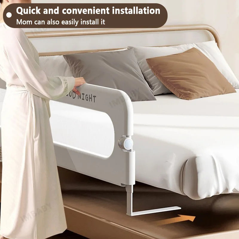 IMBABY Bed Guardrail Fully Folded Baby Safety Bed Barrier Preventing Falls Bed Safety Rails Bedroom Baby Sleeping Safety Fence