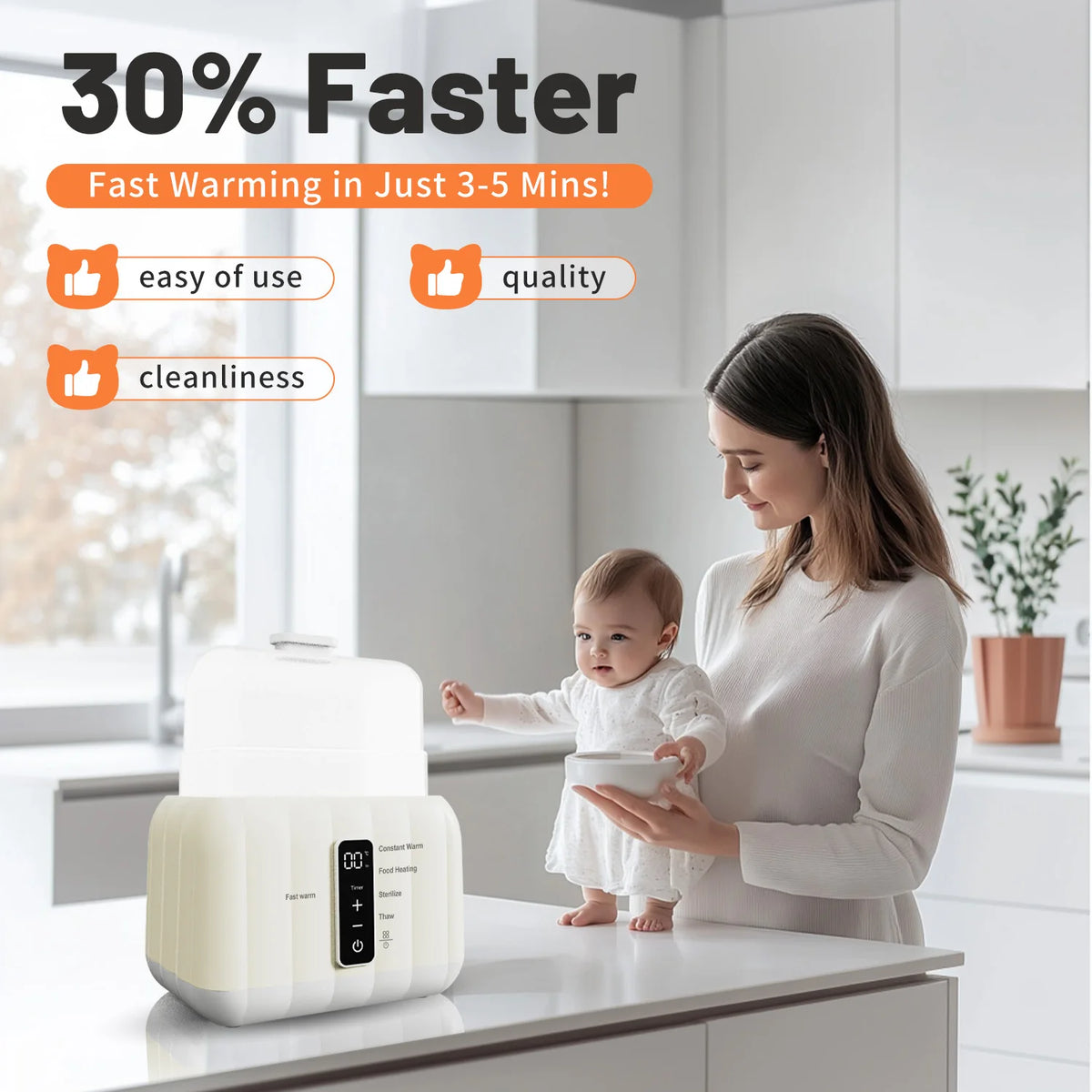Multi Function Double Baby Bottle Warmer Fast Baby, Baby Milk Warmer Food Heater with Accurate Temperature Control Formula Water Warmer for Twins
