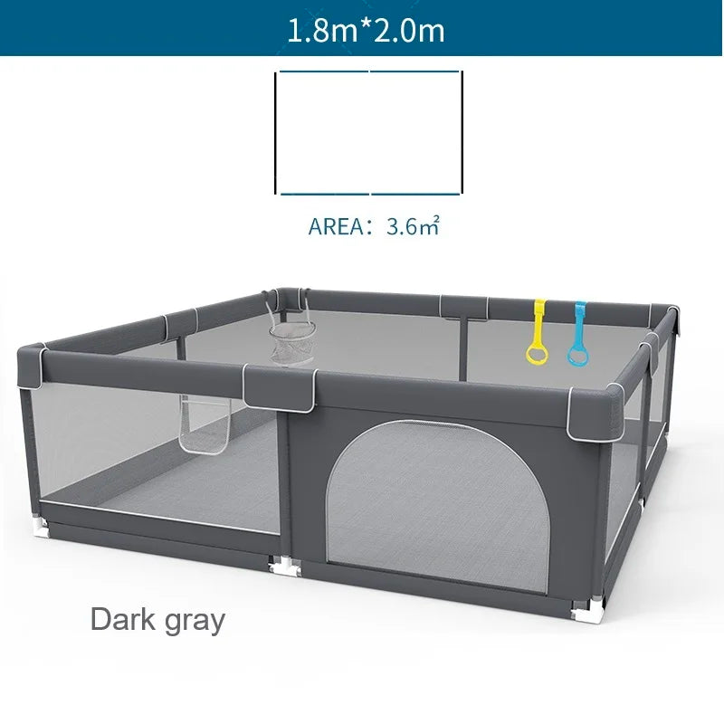 IMBABY Grey Corral for Baby with Protective Angle Baby Playground Quality Baby Crawling Fence Game Playpen for Children Playpen
