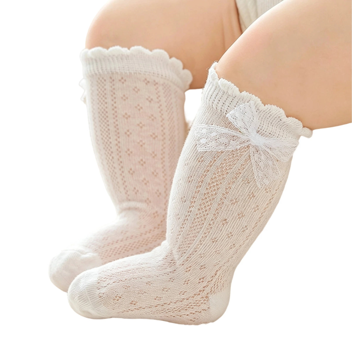 Bows-Breathable-Soft Dress Summer Soft Summer Baby Girl Soft Summer Dress Socks-With-Bows High Quality
