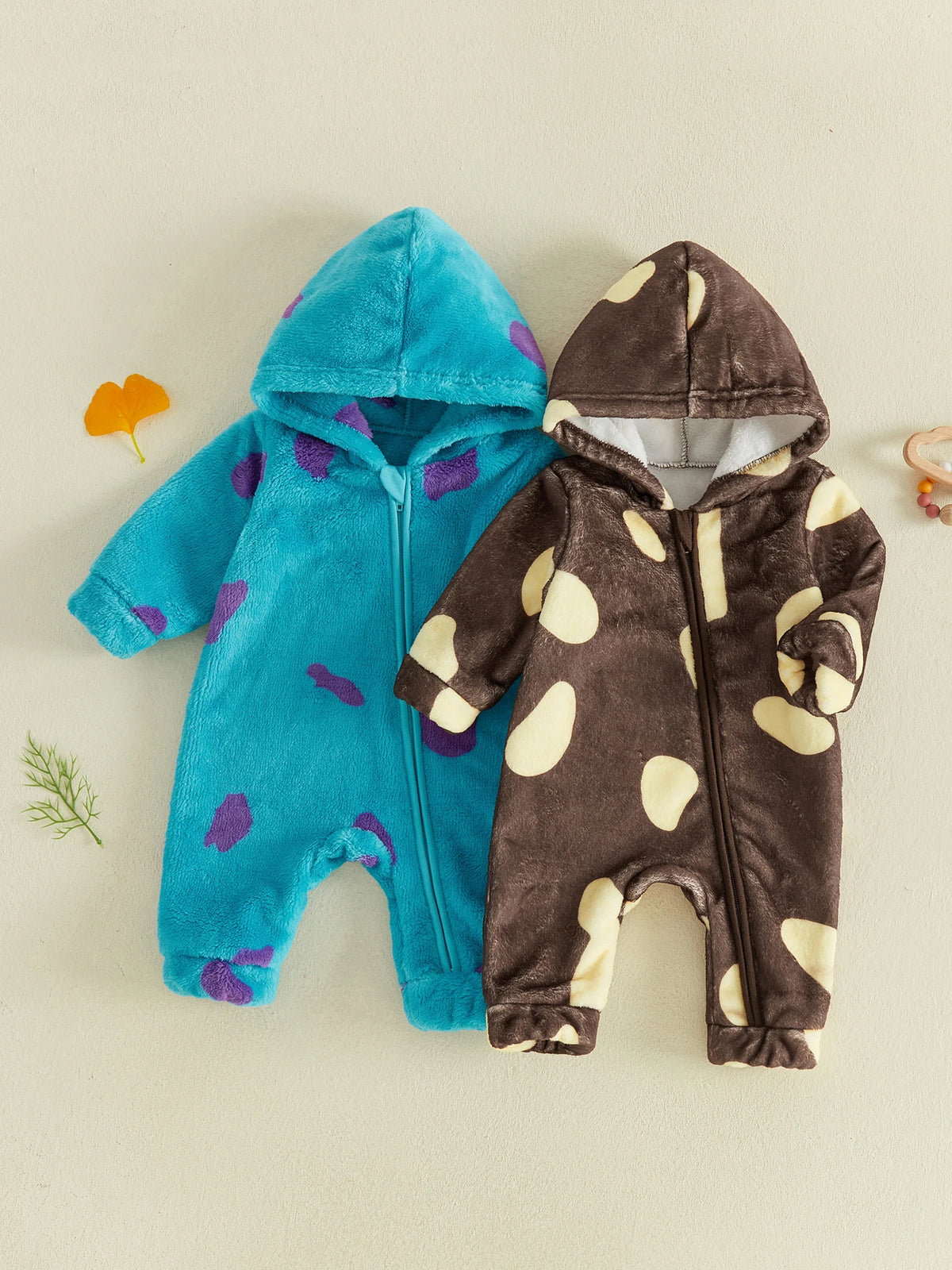 Warm With Sleeve With Hood Jumpsuit With Hood Romper Fleece Winter-Romper Compact Baby Fleece Jumpsuit