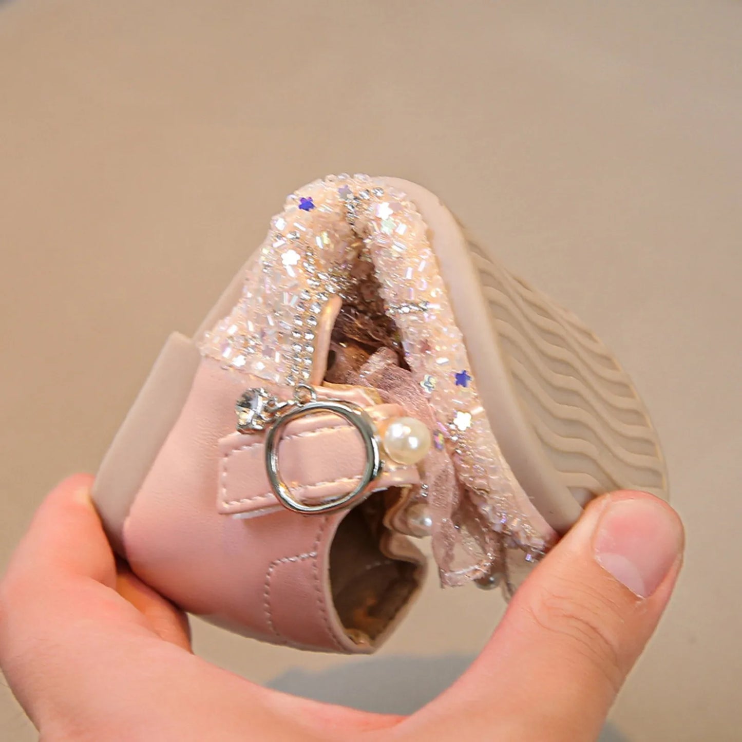 Big Girls Slides Girls Sandals Closed Toe Heels Wedding Party Shoes Sequins Bow For Toddler Toddler Shoe 12