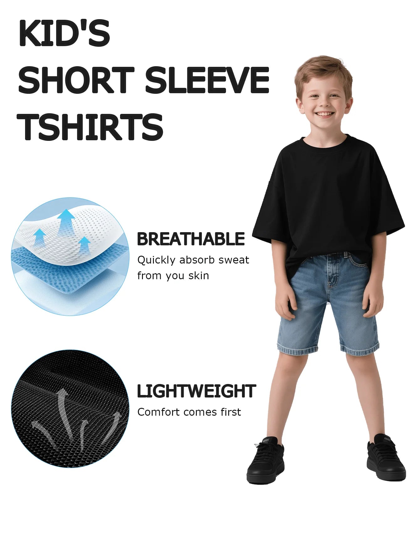 Tween Girls/Boys Clothes, Patriotic Cotton T-Shirt, Black Tee With Robot And American Flag, Perfect For Independence Day