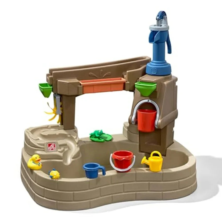 Step 2 Pump Splash Discovery Pond Water Table Water Sensory Activity Pool Summer Outdoor Toys 10 Piece Toy Accessories for Todd