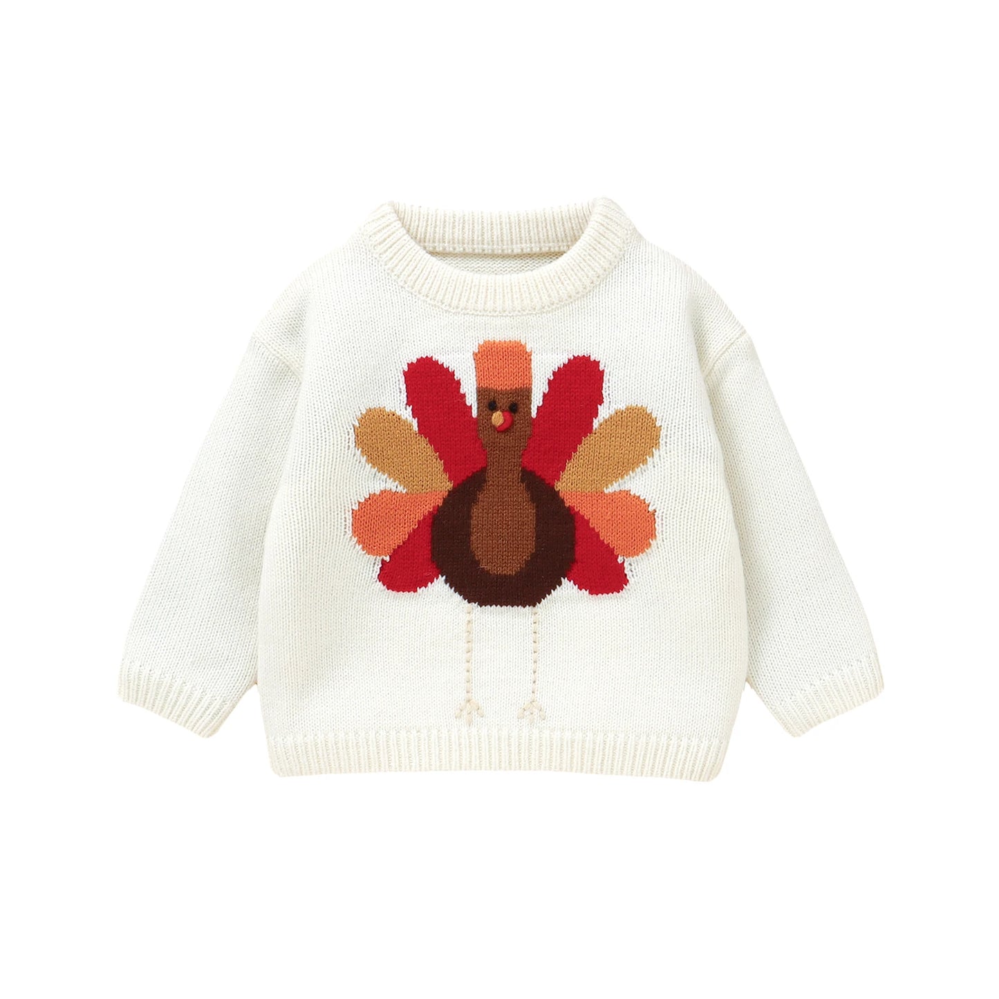 Infant Knitted Pullover Sweater Christmas Reindeer Snowman Embroidery Round Neck Warm Jumper Top for Baby Boy Girl