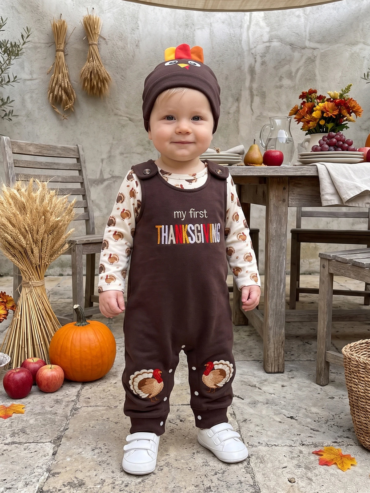 Romper Overall Pants Turkey Romper Overall Overall Baby Boy Thanksgiving Overall Pants Hat Boy Sleeve Romper Overall Romper