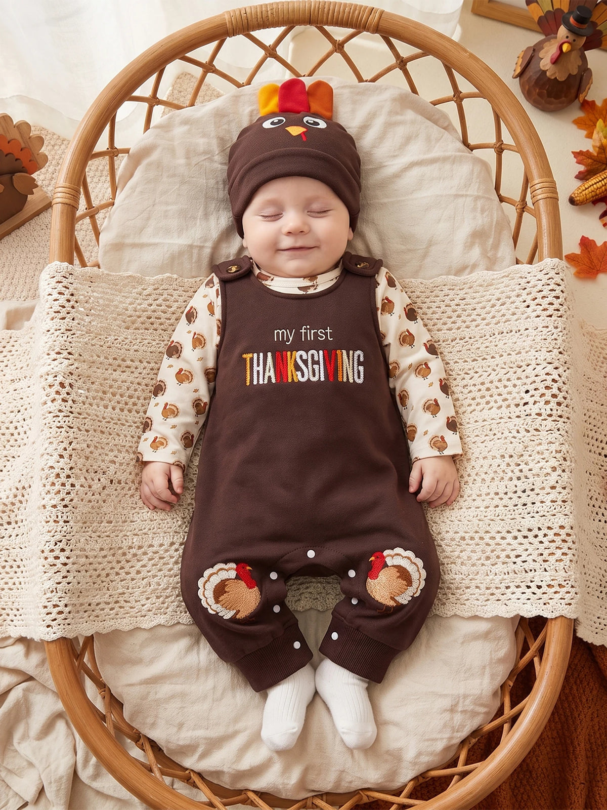 Romper Overall Pants Turkey Romper Overall Overall Baby Boy Thanksgiving Overall Pants Hat Boy Sleeve Romper Overall Romper