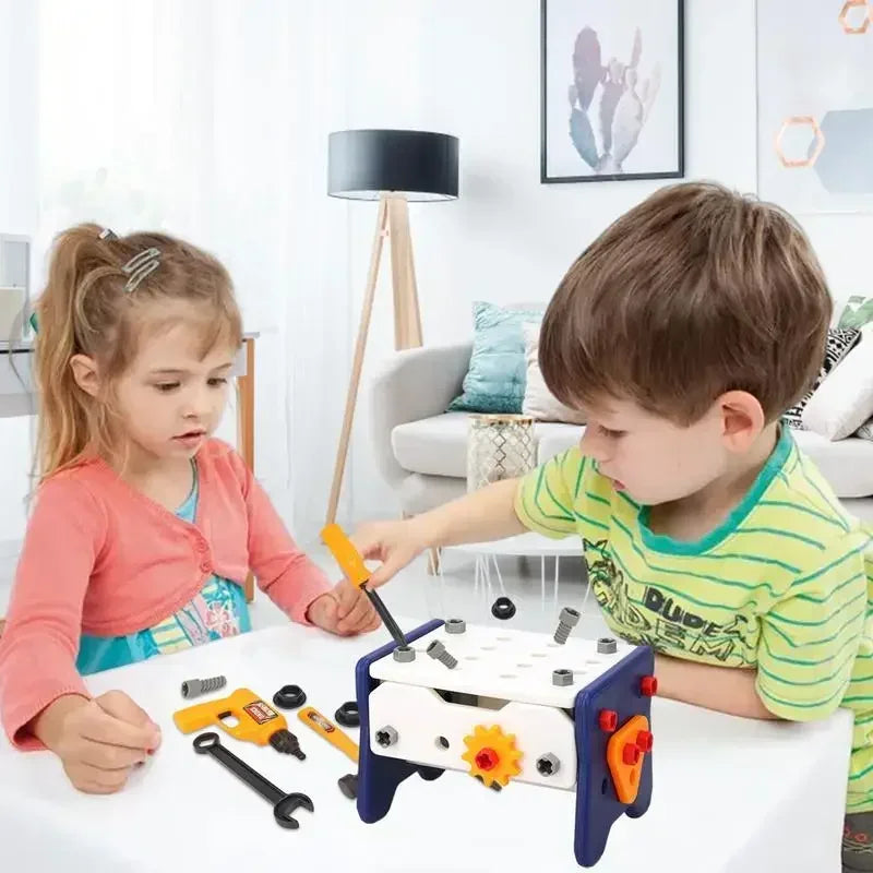 41pieces Tool Toys Repair Kit with Electric Screw Role Play Toys Plastic Toolbox Montessori Educational Toys Children Gift
