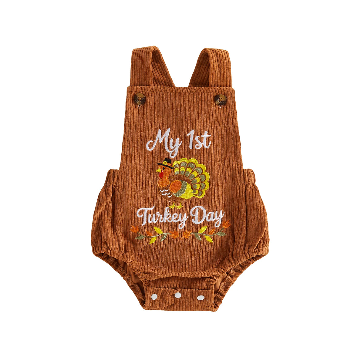 Baby Thanksgiving Romper Sleeveless Bodysuit Thanksgiving-Romper Turkey Overalls Turkey Overalls Premium