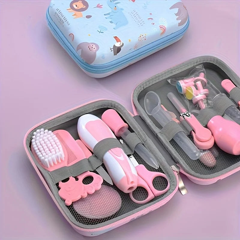 14pcs Healthcare Kit with Portable Case- Comprehensive Health & Grooming Set with Ear Spoon, Nail Clippers, Comb, Brushes & More, Perfect for Shower & Holiday Gifts, Accessories, Ideal for Daily Personal Care