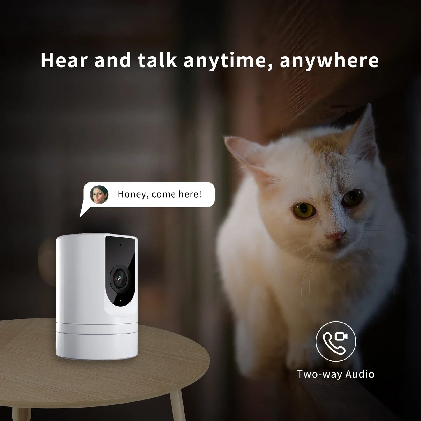 2PC Ease Life APP, Security Camera Indoor, 1080P Pet Camera, Pet Camera with Phone App, Foldable Baby Camera for Home Security,