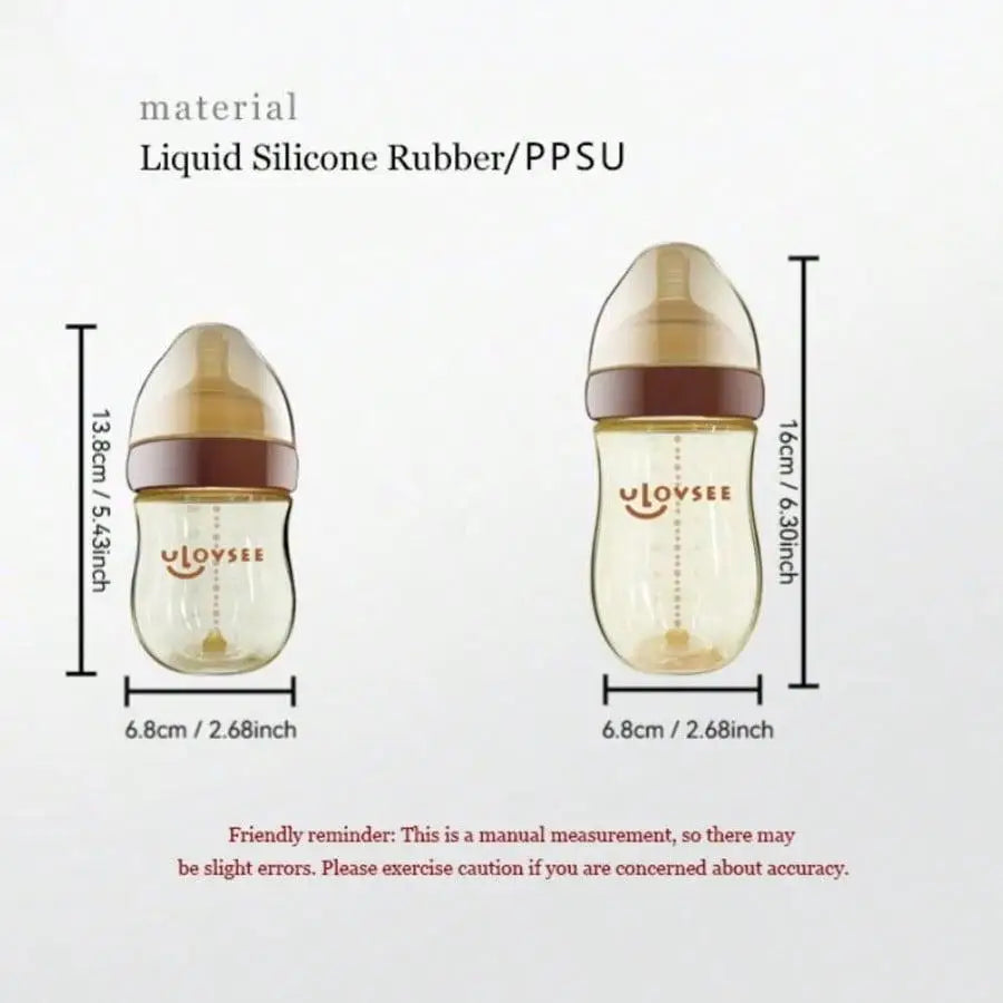 New 240ml/160ml PPSU Baby Bottle, Wide-Neck Feeding Bottle with Bottom Air Balance Hole/Valve, Heat Resistance Milk Bottle, Perfect Gift for Newborn