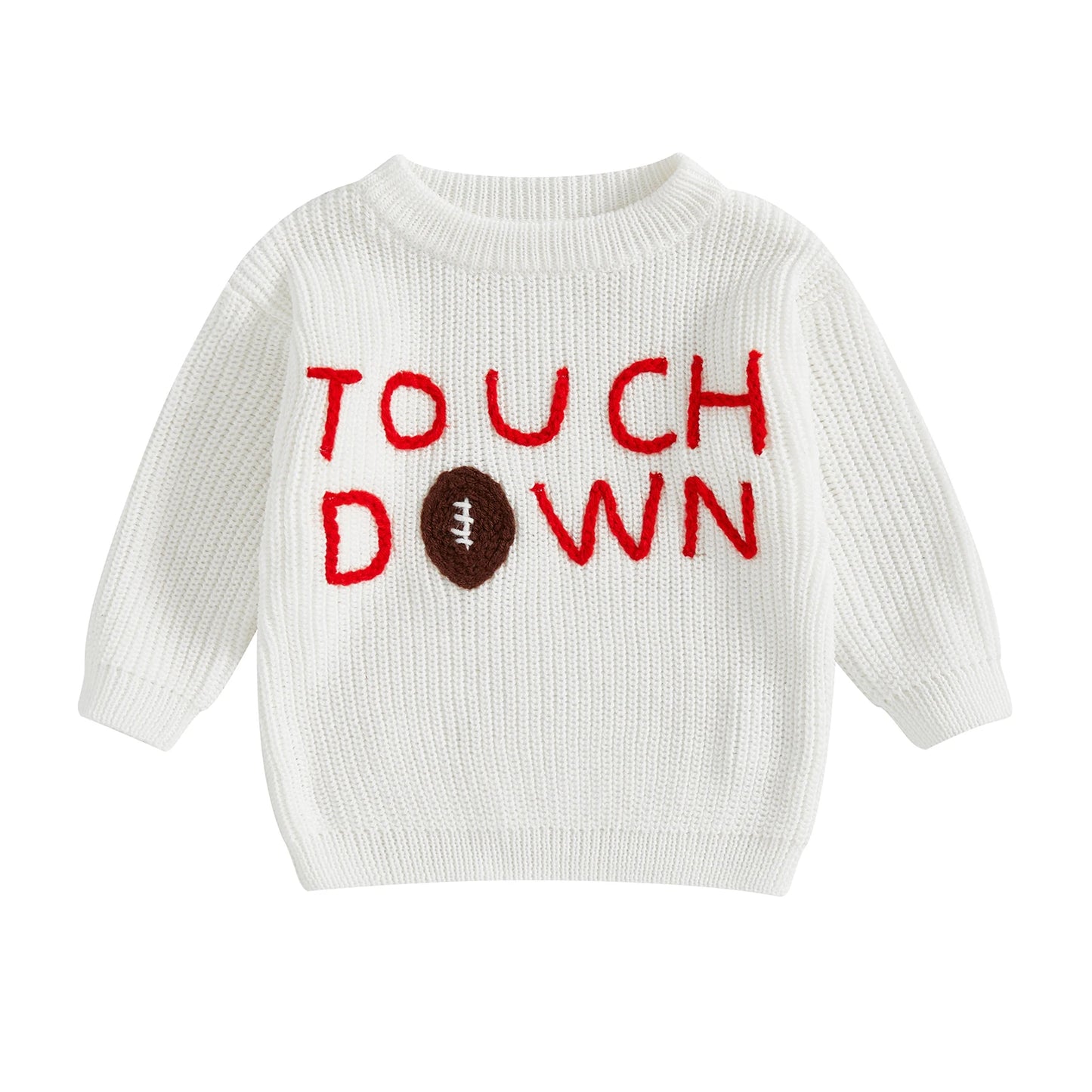 Children s Pullover Cozy Knit Crew Neck Sweater with Alphabet Design Stylish Winter Apparel for Boys and Girls