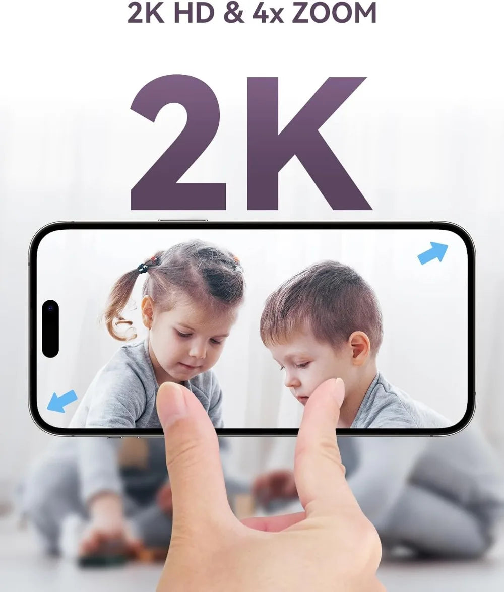 5" 1080P Split Screen & 2K Camera Baby Monitor - WiFi & No WiFi, Motion Alerts, Sound Detection, HD Night Vision, 5050mAh Battery, 1600ft Range