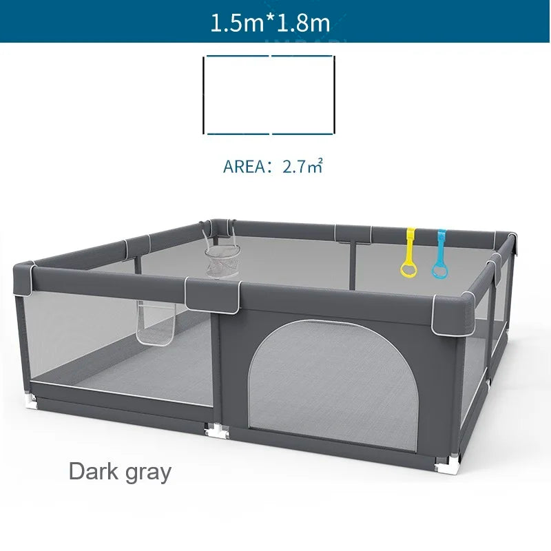 IMBABY Grey Corral for Baby with Protective Angle Baby Playground Quality Baby Crawling Fence Game Playpen for Children Playpen