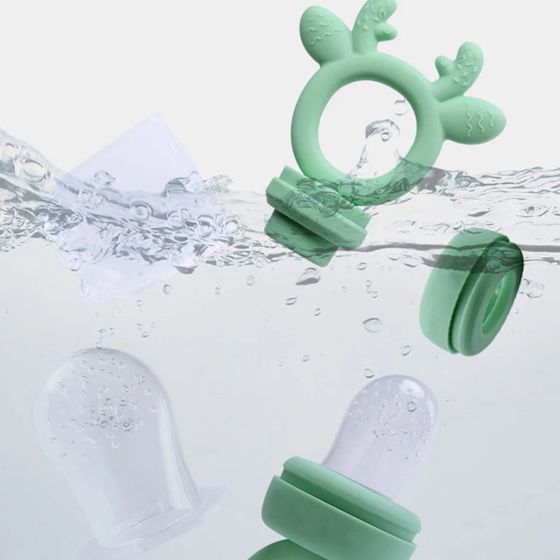 3 Pack Baby Fruit Food Feeder Pacifier BPA Free Silicone Deer Teething Toy Fresh Fruit Vegetable Nibbler Soother Toddler Chew Feeder