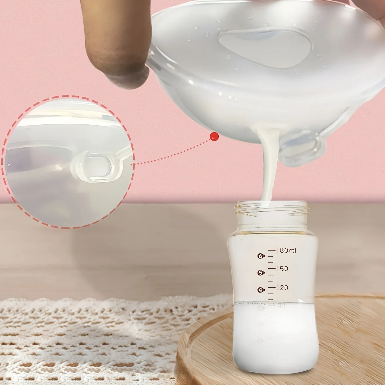 2pcs/pack Silicone Breast Milk Collector with Stand & Scale,Soft Breast Shell,Reusable Nursing Pad Nursing Cup,Portable Travel Milk Saver for Breastfeeding 2oz/60ml
