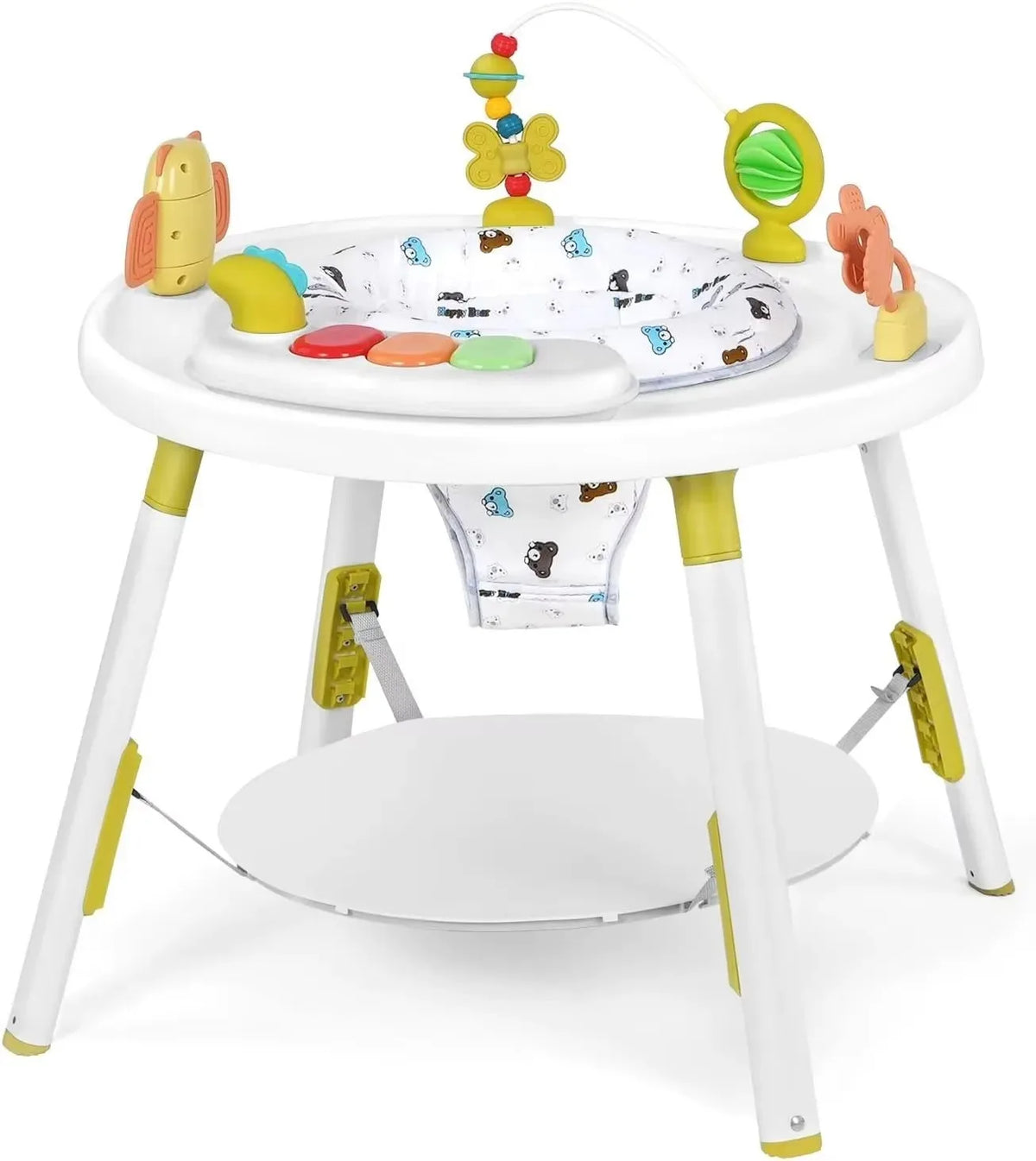 Baby 3-in-1 Activity Center & Jumper Table with 360° Rotating Seat & Removable Toys, Perfect for Infant Play & Entertainment